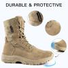 imageFREE SOLDIER Womens Tactical Boots 8 Inches Lightweight Combat Boot Durable Military Work Outdoors Boots Desert Boot for WomenTanthin