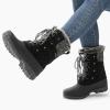imageFREE SOLDIER Womens Waterproof Winter Cold Weather Snow Boots for Women Outdoor Fashion Duck Boots Comfortable InsulatedBlack