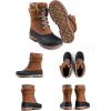 imageFREE SOLDIER Womens Waterproof Winter Cold Weather Snow Boots for Women Outdoor Fashion Duck Boots Comfortable InsulatedBrown Black