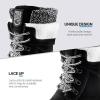 imageFREE SOLDIER Womens Waterproof Winter Cold Weather Snow Boots for Women Outdoor Fashion Duck Boots Comfortable InsulatedDark Black