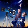 imageTelescope for Adults Astronomy 70mm Aperture 400mm Focal Length Portable Astronomical Telescope for Beginners Age Over 8 Years Old with Wireless Remote Carry Bag Tripod BlackBlue