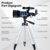imageTelescope for Adults Astronomy 70mm Aperture 400mm Focal Length Portable Astronomical Telescope for Beginners Age Over 8 Years Old with Wireless Remote Carry Bag Tripod BlackSpaceman Print