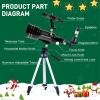 imageTelescope for Adults Astronomy 70mm Aperture 400mm Focal Length Portable Astronomical Telescope for Beginners Age Over 8 Years Old with Wireless Remote Carry Bag Tripod BlackBlack