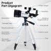 imageTelescope for Adults Astronomy 70mm Aperture 400mm Focal Length Portable Astronomical Telescope for Beginners Age Over 8 Years Old with Wireless Remote Carry Bag Tripod BlackWhite