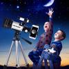 imageTelescope for Adults Astronomy 70mm Aperture 400mm Focal Length Portable Astronomical Telescope for Beginners Age Over 8 Years Old with Wireless Remote Carry Bag Tripod BlackWhite
