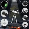 imageTelescope for Adults Astronomy 70mm Aperture 400mm Focal Length Portable Astronomical Telescope for Beginners Age Over 8 Years Old with Wireless Remote Carry Bag Tripod BlackWhite