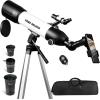 imageTelescope for Adults Astronomy 70mm Aperture 400mm Focal Length Portable Astronomical Telescope for Beginners Age Over 8 Years Old with Wireless Remote Carry Bag Tripod BlackWhite
