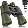 image20x50 High Power Binoculars for Bird Watching 28mm Large Eyepiece Life Waterproof Binoculars for Hunting Hiking Concert Travel with Smartphone Adapter BAK4 Prism FMC Lens BlackGreen