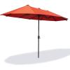 imageFREE SOLDIER 13FT DoubleSided Patio Umbrella Outdoor Market Umbrella Extra Large Table Umbrella with Crank Orange Red