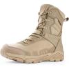 imageFREE SOLDIER Mens Military Tactical Boots Waterproof Hiking Work Boots Durable Combat BootsTan