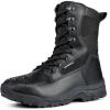 imageFREE SOLDIER Mens Tactical Boots 8 Inches Lightweight Combat Boots Durable Suede Leather Military Work Boot Desert BootDark Black