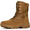 imageFREE SOLDIER Mens Tactical Boots 8 Inches Lightweight Combat Boots Durable Suede Leather Military Work Boot Desert BootDark Brown