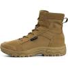 imageFREE SOLDIER Mens Tactical Hiking Boots Lightweight Comfortable Combat Work Boots 6 InchesBrown