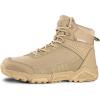 imageFREE SOLDIER Mens Waterproof Hiking Boots Mens Lightweight Outdoor Mid Trekking Climbing Boots for MenTan