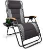 imageFREE SOLDIER Oversized XL Padded Adjustable Reclining Folding Chair with Cup Holder 400lb Capacity Gravity Chairs Anti Gravity Chairs Zero Gravity Chairs Gray
