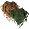 imageFREE SOLDIER Scarf Military Shemagh Tactical Desert Keffiyeh Head Neck Scarf Arab Wrap with Tassel for Men WomenCoyote Brown and Army Green