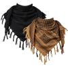 imageFREE SOLDIER Scarf Military Shemagh Tactical Desert Keffiyeh Head Neck Scarf Arab Wrap with Tassel for Men WomenCoyote Brown and Black