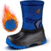 imageFREE SOLDIER Snow Boots for Kids Waterproof with Zipper Winter Warm Non Slip Cold Weather Outdoor Boys Girls Snow BootsBlue