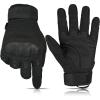 imageFREE SOLDIER Tactical Gloves for Men  Military Combat Gloves for Motorcycle Riding Cycling Hiking Airsoft Shooting  Reinforced Grip ampamp DurableFull Finger Black