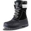 imageFREE SOLDIER Womens Waterproof Winter Cold Weather Snow Boots for Women Outdoor Fashion Duck Boots Comfortable InsulatedBlack White