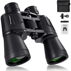 image20x50 High Power Binoculars for Bird Watching 28mm Large Eyepiece Life Waterproof Binoculars for Hunting Hiking Concert Travel with Smartphone Adapter BAK4 Prism FMC Lens BlackBlack
