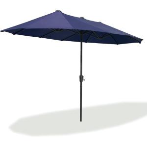 imageFREE SOLDIER 13FT DoubleSided Patio Umbrella Outdoor Market Umbrella Extra Large Table Umbrella with Crank Navy