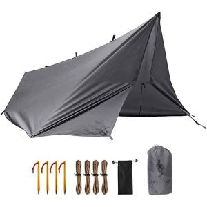 imageFREE SOLDIER Camping Tarp Waterproof Portable Multifunctional Outdoor Traveling Awning Backpacking Shelter Rain Tarp Bean Green 10105ftGray 10105ft