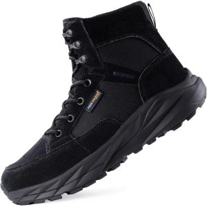 imageFREE SOLDIER Hiking Work Boots Mens Tactical Boots 6 Inches Waterproof Military Boots Outdoors Desert BootsClassic Black