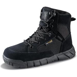 imageFREE SOLDIER Hiking Work Boots Womens Tactical Boots 6 Inches Lightweight Waterproof Military Boots Outdoors Desert BootsBlack