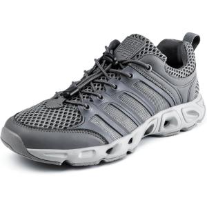 imageFREE SOLDIER Mens Hiking Shoes Summer Quick Dry Work Shoes for Water Trekking Tactical Boots Ventilated Ultra LightGrey