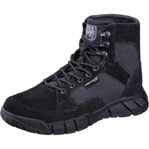 imageFREE SOLDIER Mens Hiking Work Boots Tactical Boots 6 Inches Lightweight Military Boots Breathable Desert Boots Black 125