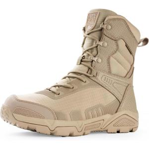 imageFREE SOLDIER Mens Military Tactical Boots Waterproof Hiking Work Boots Durable Combat BootsTan