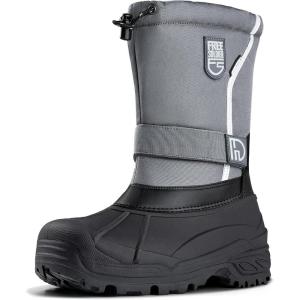 imageFREE SOLDIER Mens Snow Boots Insulated Waterproof Hiking Winter Shoes Nonslip Outdoor Ankle Cold Weather BootsVelvet Grey