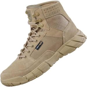 imageFREE SOLDIER Mens Summer Lightweight Breathable Desert Boots Tactical Boots 6 Inches with Thin Durable Fabric Tan 115