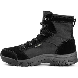 imageFREE SOLDIER Mens Tactical Hiking Boots Lightweight Comfortable Combat Work Boots 6 InchesBlack