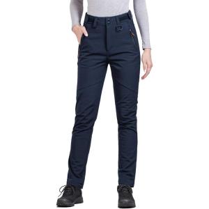 imageFREE SOLDIER Outdoor Womens Snow Ski Pants Soft Shell Fleece Lined Pants Water Resistant Camping Hiking Nylon Pants