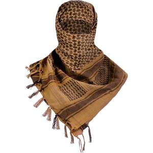 imageFREE SOLDIER Scarf Military Shemagh Tactical Desert Keffiyeh Head Neck Scarf Arab Wrap with Tassel for Men WomenAmber Brown