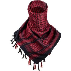 imageFREE SOLDIER Scarf Military Shemagh Tactical Desert Keffiyeh Head Neck Scarf Arab Wrap with Tassel for Men WomenDark Red
