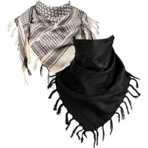 imageFREE SOLDIER Scarf Military Shemagh Tactical Desert Keffiyeh Head Neck Scarf Arab Wrap with Tassel for Men WomenTan and Camo Black