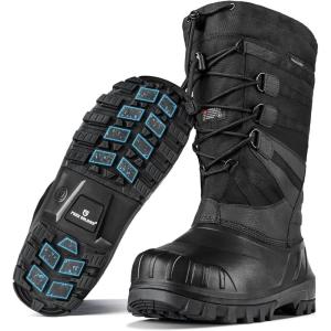 imageFREE SOLDIER Snow Boots for Men Waterproof Antislip 3M Lining Lightweight Tall Outdoor Warm Winter Work BootsBlack
