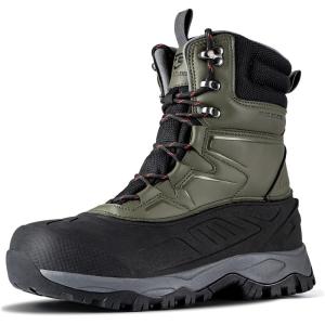 imageFREE SOLDIER Snow Boots for Men Winter Waterproof Nonslip Flock Outdoor Hiking Work BootsGreen