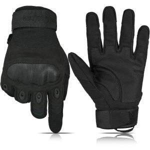 imageFREE SOLDIER Tactical Gloves for Men  Military Combat Gloves for Motorcycle Riding Cycling Hiking Airsoft Shooting  Reinforced Grip ampamp DurableFull Finger Black