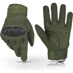 imageFREE SOLDIER Tactical Gloves for Men  Military Combat Gloves for Motorcycle Riding Cycling Hiking Airsoft Shooting  Reinforced Grip ampamp DurableFull Finger Green