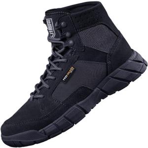 imageFREE SOLDIER Waterproof Hiking Boots Mens Tactical Work Boots Breathable Desert Boots 6 Inches Lightweight Military BootsBlacknot WaterproofThin Fabric