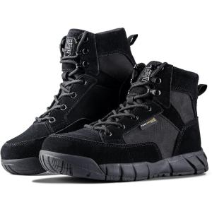 imageFREE SOLDIER Waterproof Hiking Work Boots Mens Tactical Boots 6 Inches Lightweight Military Boots Breathable Desert BootsBlack