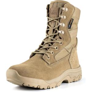 imageFREE SOLDIER Womens Tactical Boots 8 Inches Lightweight Combat Boot Durable Military Work Outdoors Boots Desert Boot for WomenTanthin