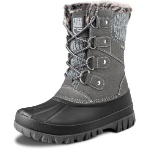 imageFREE SOLDIER Womens Waterproof Winter Cold Weather Snow Boots for Women Outdoor Fashion Duck Boots Comfortable InsulatedGrey