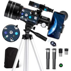 imageTelescope for Adults Astronomy 70mm Aperture 400mm Focal Length Portable Astronomical Telescope for Beginners Age Over 8 Years Old with Wireless Remote Carry Bag Tripod BlackSpaceman Print