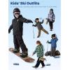 imageFREE SOLDIER Boys Girls Waterproof Ski Jacket Fleece Lined Warm Winter Snow Coat Kids Winter Jacket with Detachable HoodBlack