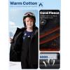 imageFREE SOLDIER Boys Girls Waterproof Ski Jacket Fleece Lined Warm Winter Snow Coat Kids Winter Jacket with Detachable HoodBlack